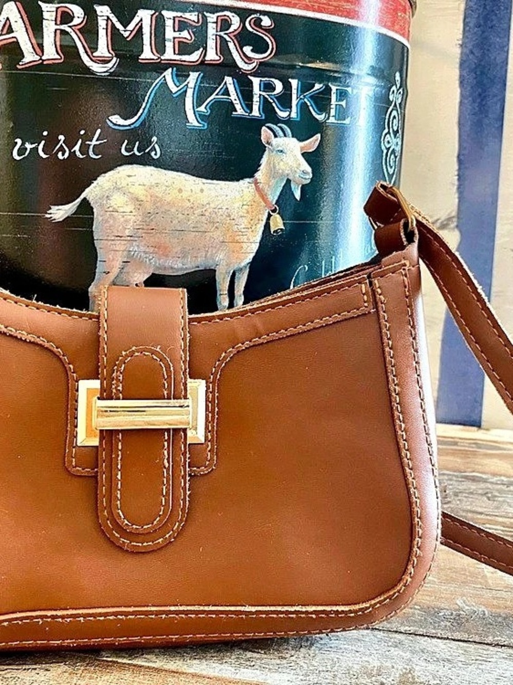 Brown “Leather” Mini Shoulder Bag